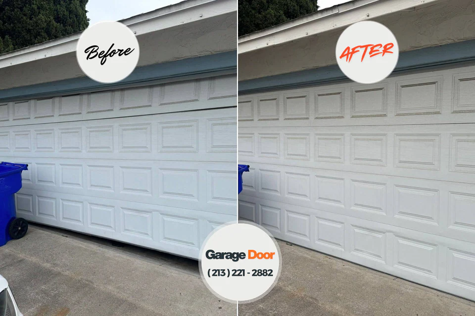 Before and after: garage door repair Chewelah, WA
